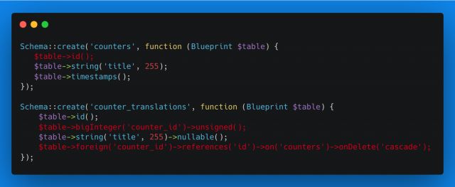 Add Foreign Key References in Laravel  7 Migration