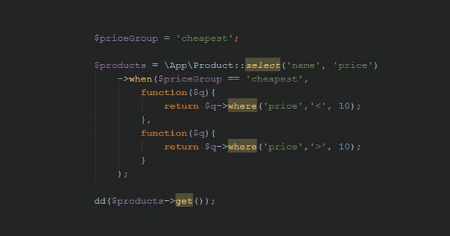 Write dynamic queries using Eloquent