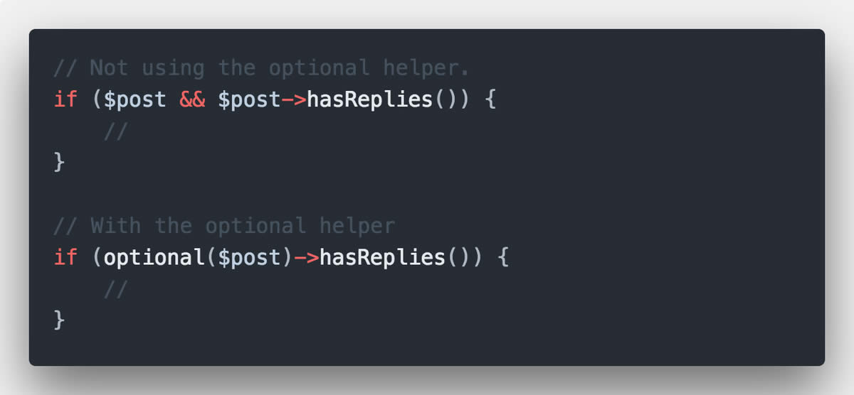 Laravel Optional helper