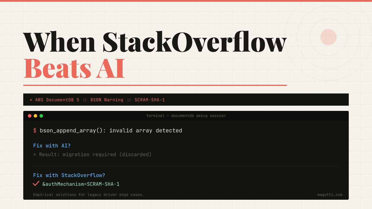When StackOverflow Beats AI: Debugging a BSON Warning in AWS DocumentDB ...